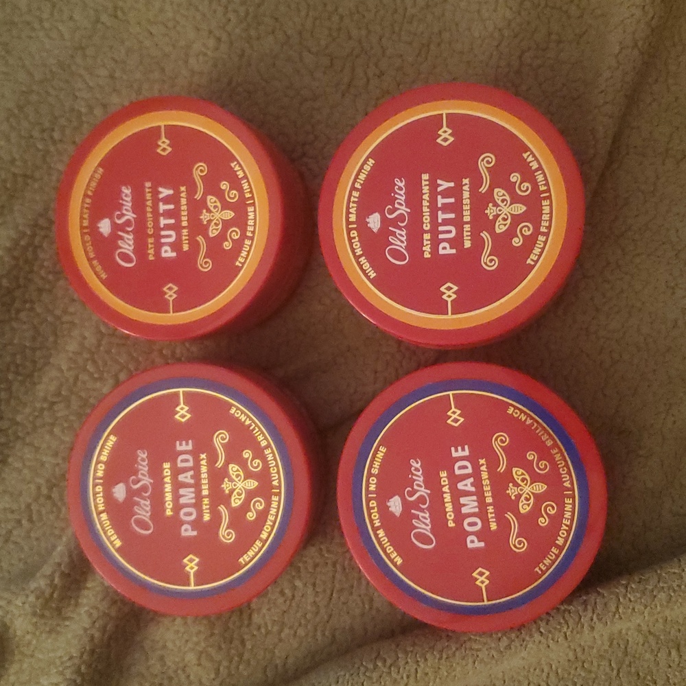 All 4 Old Spice Hair putty and Pomade And 4 Coupons For $10 Each.